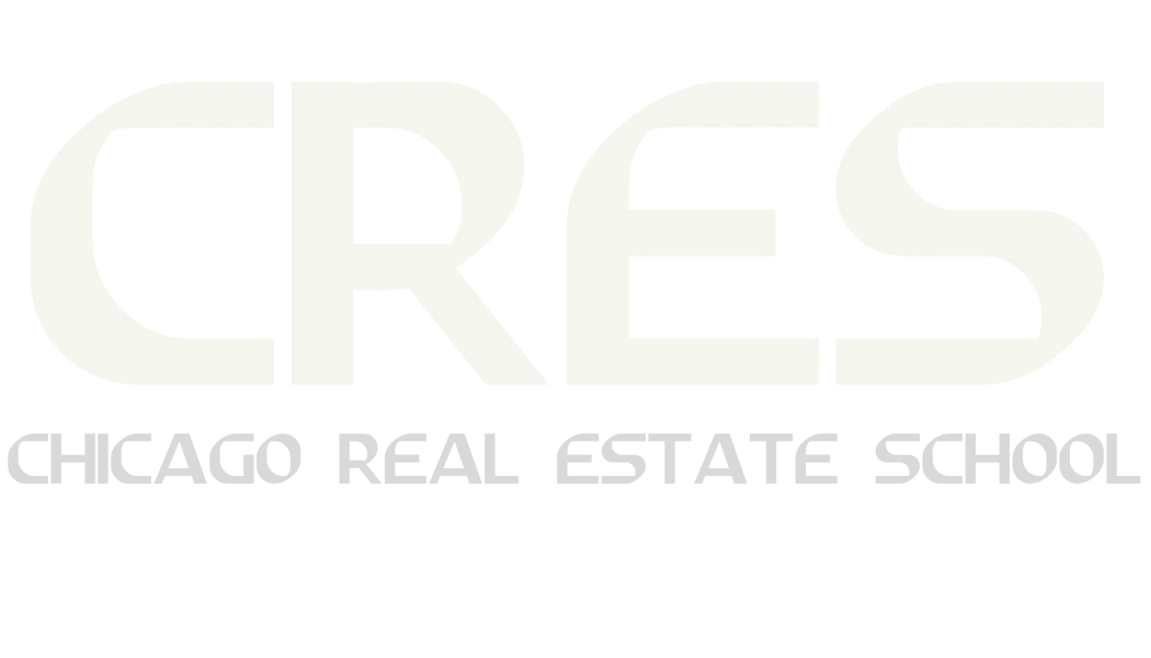 Chicago Real Estate School Logo in white lettering.